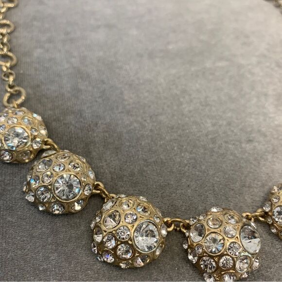 GOLDTONE rhinestone embellished circular necklace - Picture 5 of 12